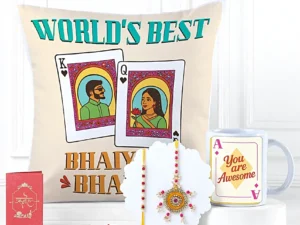 gift with cushion and mug